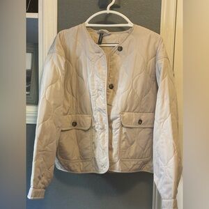 Women's Cream Quilted Jacket